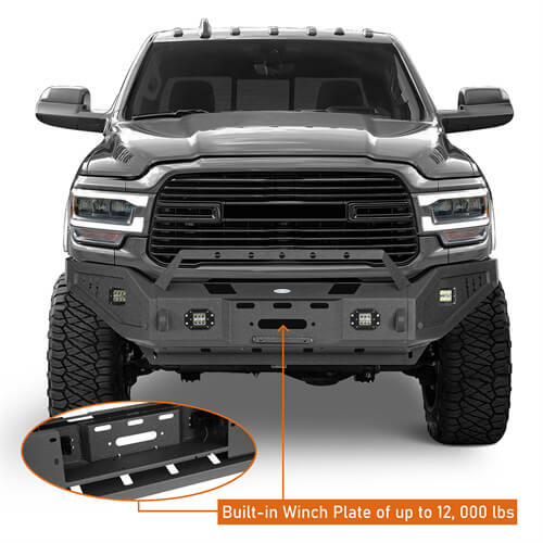 2019-2023 Ram 2500 Offroad Full-Width Front Bumper w/ Winch Plate - Ultralisk 4x4 ul6305 11