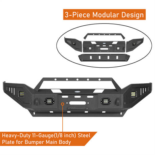 2019-2023 Ram 2500 Offroad Full-Width Front Bumper w/ Winch Plate - Ultralisk 4x4 ul6305 13