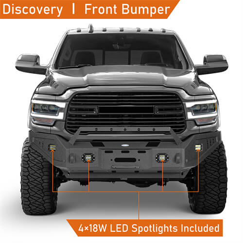 2019-2023 Ram 2500 Offroad Full-Width Front Bumper w/ Winch Plate - Ultralisk 4x4 ul6305 7