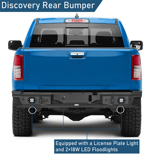 Offroad Steel Rear Bumper w/License Plate Light (2019-2025 Ram 1500) - Ultralisk 4x4