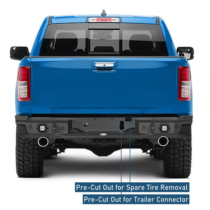 Offroad Steel Rear Bumper w/License Plate Light (2019-2025 Ram 1500) - Ultralisk 4x4