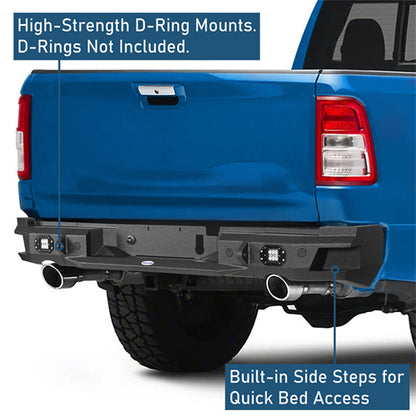 Offroad Steel Rear Bumper w/License Plate Light (2019-2025 Ram 1500) - Ultralisk 4x4