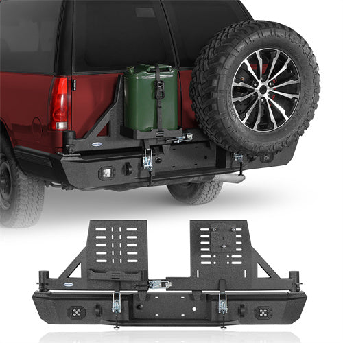 Aftermarket Rear Bumper w/ Dual Swing Arms For 1992-1999 Chevy Suburban Tahoe/GMC Yukon - Ultralisk4x4-u7232-1