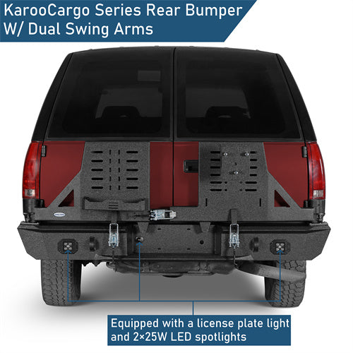 Aftermarket Rear Bumper w/ Dual Swing Arms For 1992-1999 Chevy Suburban Tahoe/GMC Yukon - Ultralisk4x4-u7232-4