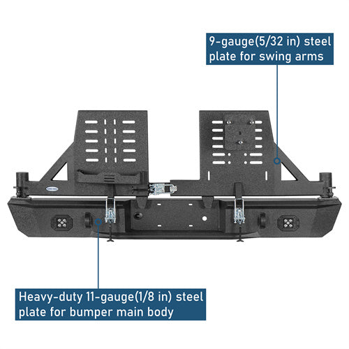 Aftermarket Rear Bumper w/ Dual Swing Arms For 1992-1999 Chevy Suburban Tahoe/GMC Yukon - Ultralisk4x4-u7232-9