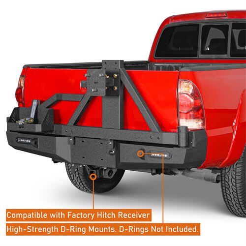 Rear Bumper w/Tire Carrier, Jerry Can Holder for 2005-2015 Toyota Tacoma - ultralisk4x4 b4013 12