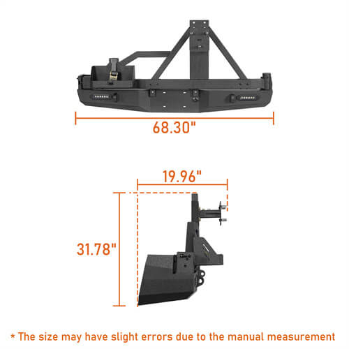 Rear Bumper w/Tire Carrier, Jerry Can Holder for 2005-2015 Toyota Tacoma - ultralisk4x4 b4013 23