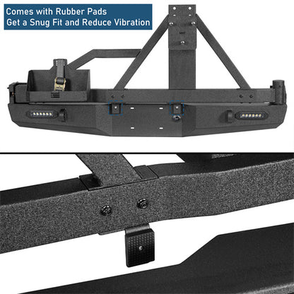 Rear Bumper w/Swing Out Tire Carrier, 5.3-Gallon Jerry Can Holder(05-15 Toyota Tacoma) - ultralisk4x4