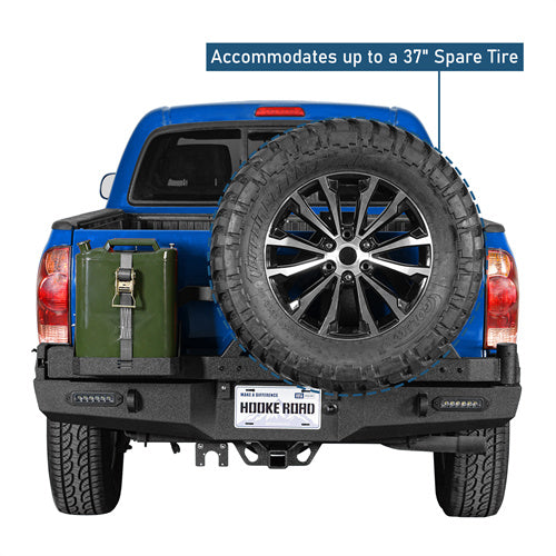 Rear Bumper w/Swing Out Tire Carrier, 5.3-Gallon Jerry Can Holder(05-15 Toyota Tacoma) - ultralisk4x4