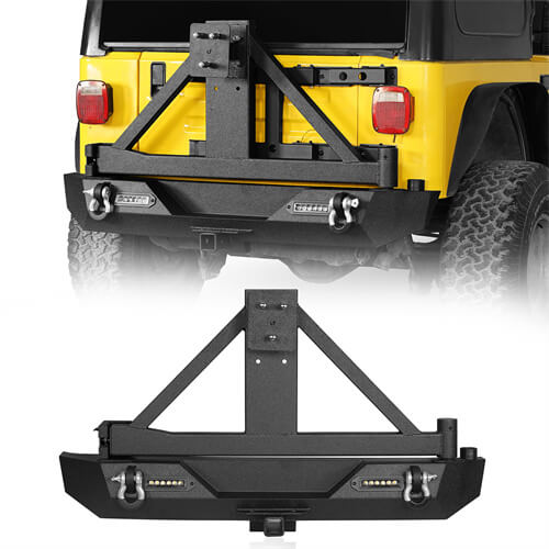 Explorer Rear Bumper w/Tire Carrier For 1987-2006 Jeep Wrangler YJ TJ - Ultralisk 4x4