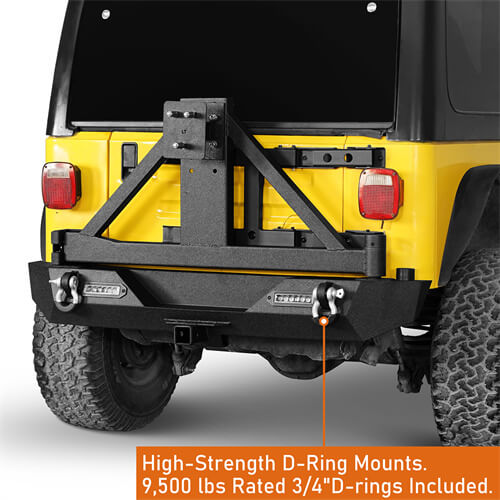 Explorer Rear Bumper w/Tire Carrier For 1987-2006 Jeep Wrangler YJ TJ - Ultralisk 4x4