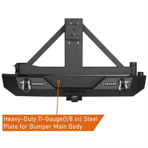 Explorer Rear Bumper w/Tire Carrier For 1987-2006 Jeep Wrangler YJ TJ - Ultralisk 4x4