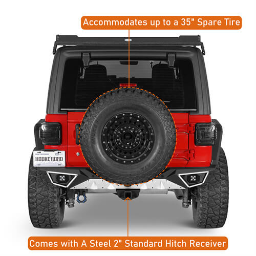 Road Trip Aluminum Rear Bumper For 2018-2024 Jeep Wrangler JL - Ultralisk4x4-u3068s-5