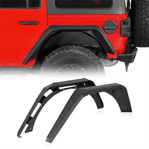 Road Trip Aluminum Rear Fender Flares For 2018-2024 Jeep Wrangler JL - Ultralisk4x4-u3077s-1