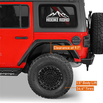 Road Trip Aluminum Rear Fender Flares For 2018-2024 Jeep Wrangler JL - Ultralisk4x4-u3077s-10