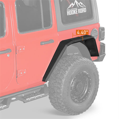 Road Trip Aluminum Rear Fender Flares For 2018-2024 Jeep Wrangler JL - Ultralisk4x4-u3077s-11