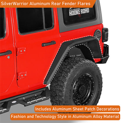 Road Trip Aluminum Rear Fender Flares For 2018-2024 Jeep Wrangler JL - Ultralisk4x4-u3077s-4