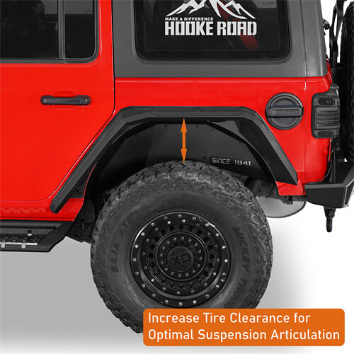 Road Trip Aluminum Rear Fender Flares For 2018-2024 Jeep Wrangler JL - Ultralisk4x4-u3077s-5