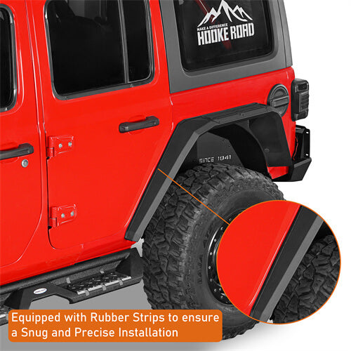 Road Trip Aluminum Rear Fender Flares For 2018-2024 Jeep Wrangler JL - Ultralisk4x4-u3077s-6