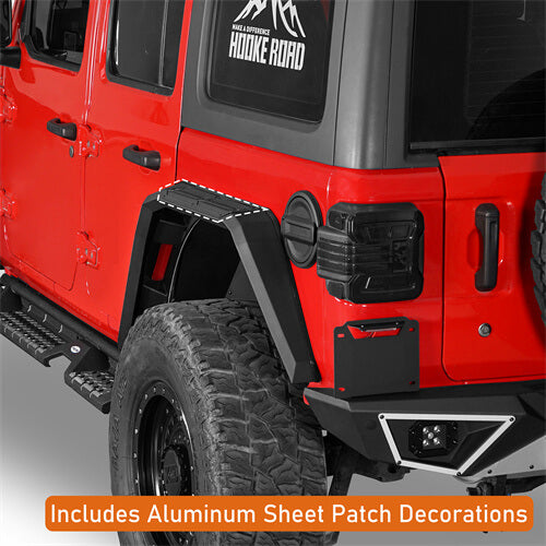 Road Trip Aluminum Rear Fender Flares For 2018-2024 Jeep Wrangler JL - Ultralisk4x4-u3077s-7