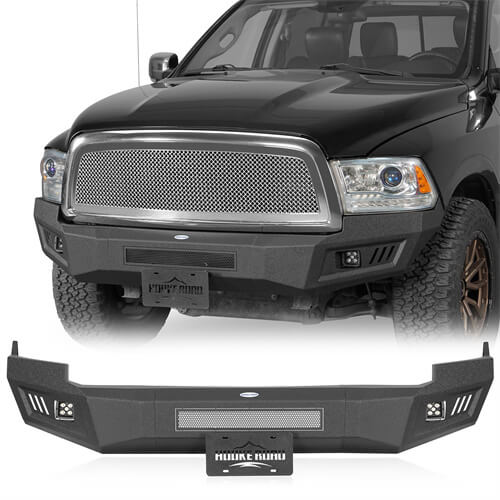 Road Trip Front Bumper w/ LED spotlights included For 2009-2012 Ram 1500 - Ultralisk4x4-u6204-1