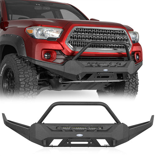 Road Trip Front Bumper w/ Winch Plate For 2016-2023 Toyota Tacoma 3rd Gen - Ultralisk4x4