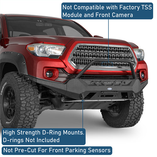 Road Trip Front Bumper w/ Winch Plate For 2016-2023 Toyota Tacoma 3rd Gen - Ultralisk4x4