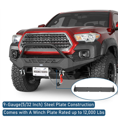 Road Trip Front Bumper w/ Winch Plate For 2016-2023 Toyota Tacoma 3rd Gen - Ultralisk4x4