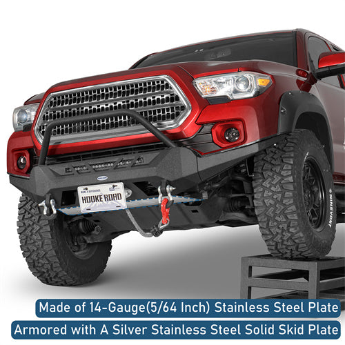 Road Trip Front Bumper w/ Winch Plate For 2016-2023 Toyota Tacoma 3rd Gen - Ultralisk4x4