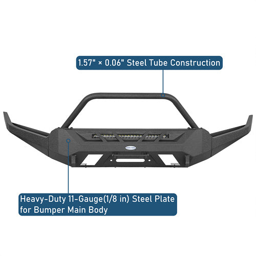 Road Trip Front Bumper w/ Winch Plate For 2016-2023 Toyota Tacoma 3rd Gen - Ultralisk4x4