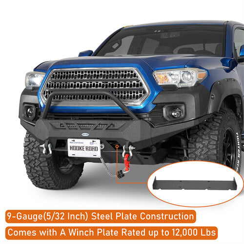 Road Trip Front Bumper w/ Winch Plate For 2016-2023 Toyota Tacoma 3rd Gen - Ultralisk4x4-u4220s-6