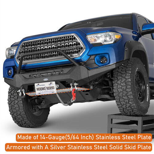 Road Trip Front Bumper w/ Winch Plate For 2016-2023 Toyota Tacoma 3rd Gen - Ultralisk4x4-u4220s-7