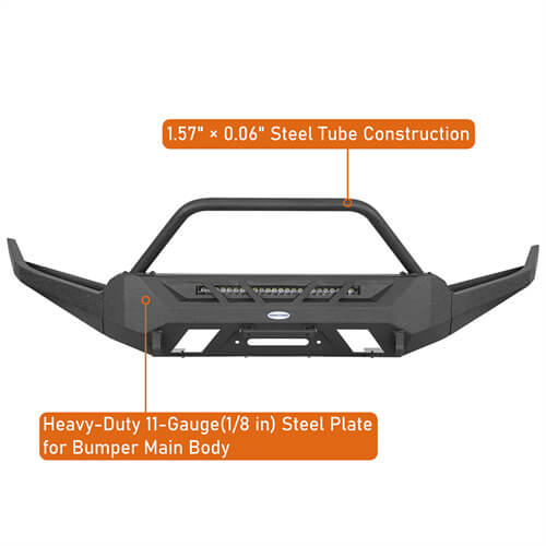 Road Trip Front Bumper w/ Winch Plate For 2016-2023 Toyota Tacoma 3rd Gen - Ultralisk4x4-u4220s-8