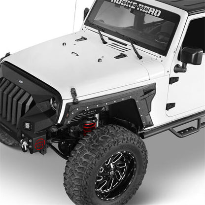 Road Trip Front Fender Flares w/Turn Signal Lights For 2007-2018 Jeep Wrangler JK- Ultralisk4x4-u2103-2