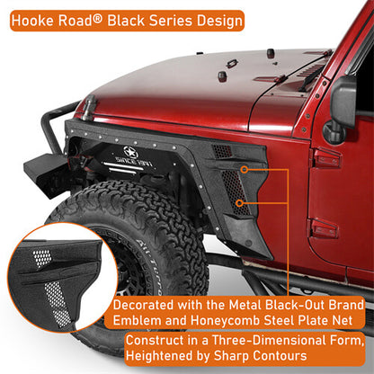 Road Trip Front Fender Flares w/Turn Signal Lights For 2007-2018 Jeep Wrangler JK- Ultralisk4x4-u2103-9