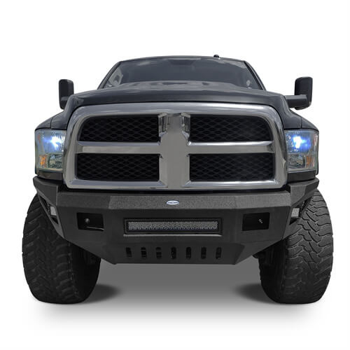 Road Trip Full Width Front Bumper w/ LED Light Bar For 2010-2018 Ram 2500 - Ultralisk4x4-u6402-2