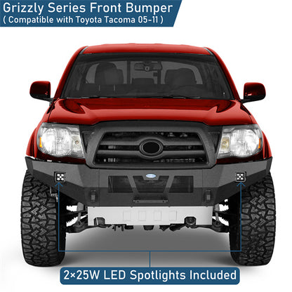 Road Trip Full-Width Front Bumper For 2005-2011 Toyota Tacoma - Ultralisk4x4-u4038-4