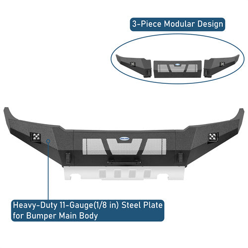 Road Trip Full-Width Front Bumper For 2005-2011 Toyota Tacoma - Ultralisk4x4-u4038-7