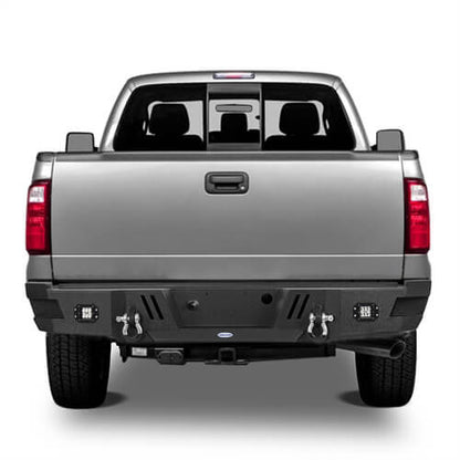 Road Trip Rear Bumper w/ LED white square floodlights For 2011-2016 Ford F-250 - Ultralisk4x4