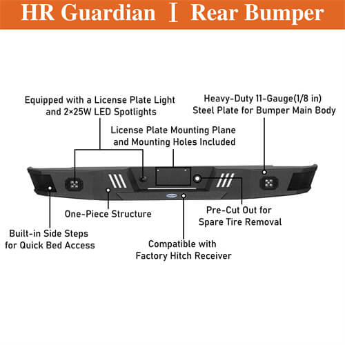 Road Trip Rear Bumper For 1988-1998 GMC Sierra 1500 2500 Sportside Models - Ultralisk4x4-u9300-8