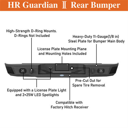 Road Trip Rear Bumper For 1988-1998 GMC Sierra 1500 2500 Sportside Models - Ultralisk4x4-lsg9301-10