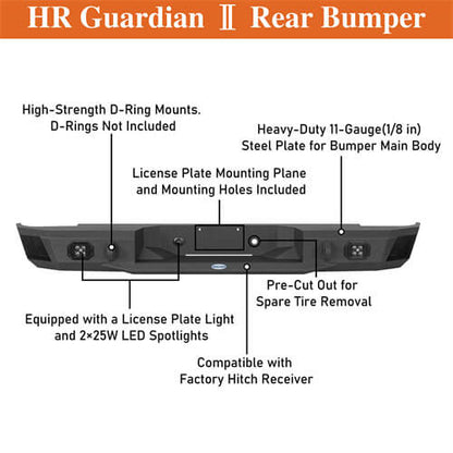 Road Trip Rear Bumper For 1988-1998 GMC Sierra 1500 2500 Sportside Models - Ultralisk4x4-lsg9301-10