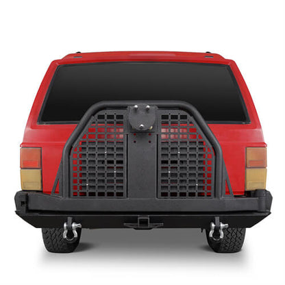 Road Trip Rear Bumper w/ Swing Out Tire Carrier & Foldable Table For 1984-2001 Jeep Cherokee XJ - Ultralisk4x4-u9030-2