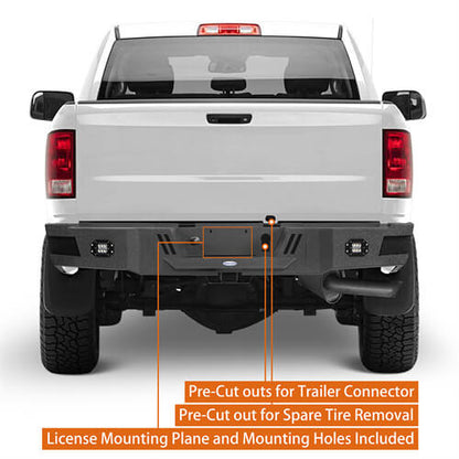 Road Trip Rear Bumper w/ LED White Floodlights For 2010-2018 Ram 2500 - Ultralisk4x4-u6400-7