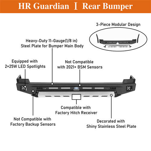 Road Trip Rear Bumper w/ LED Spotlights For 2010-2024 Toyota 4Runner - Ultralisk4x4-u9810s-11