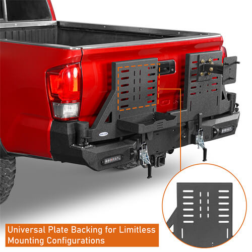 Road Trip Rear Bumper 2016-2023 Toyota Tacoma - Ultralisk4x4-u4215s-11