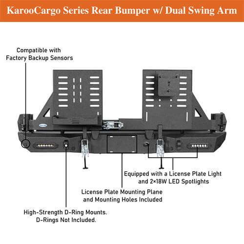 Road Trip Rear Bumper 2016-2023 Toyota Tacoma - Ultralisk4x4-u4215s-16