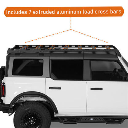 Road Trip Roof Rack For 2021-2023 Ford Bronco 4-Door Hardtop - Ultralisk4x4-u8524-8