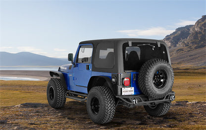 Road Trip Tubular Rear Bumper w/ License Plate Mount For 1997-2006 Jeep Wrangler TJ - Ultralisk4x4