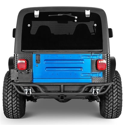 Road Trip Tubular Rear Bumper w/ License Plate Mount For 1997-2006 Jeep Wrangler TJ - Ultralisk4x4